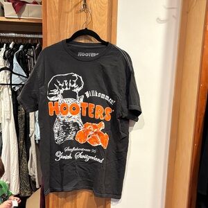 Hooters Black T-Shirt with Silver Logo